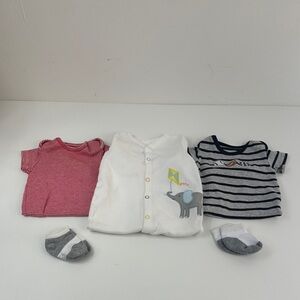 Carter's White Elephant Snap-Front Baby One-Piece